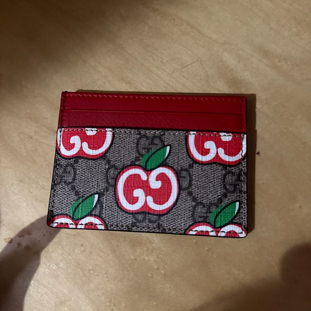 Gucci Canvas Print Cherry Card Holder